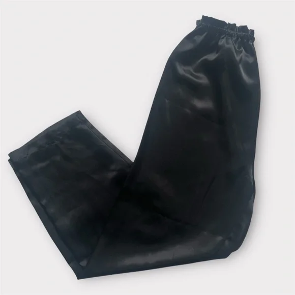 Hudson’s Bay Satin Pajama Pants Small Black Soft Luxury Sleepwear - Picture 3 of 16